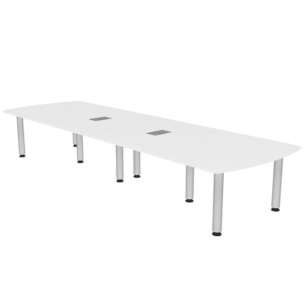 45 in W, 144 in L, 29 in H, Engineered Wood Top, White